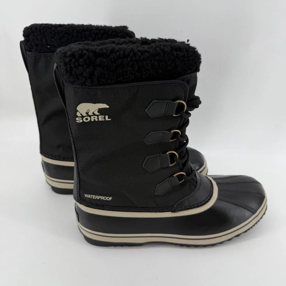 Sorel 1964 Pac Nylon WP Mens Black Ancient‎ Fossil Waterproof Winter Boots 12